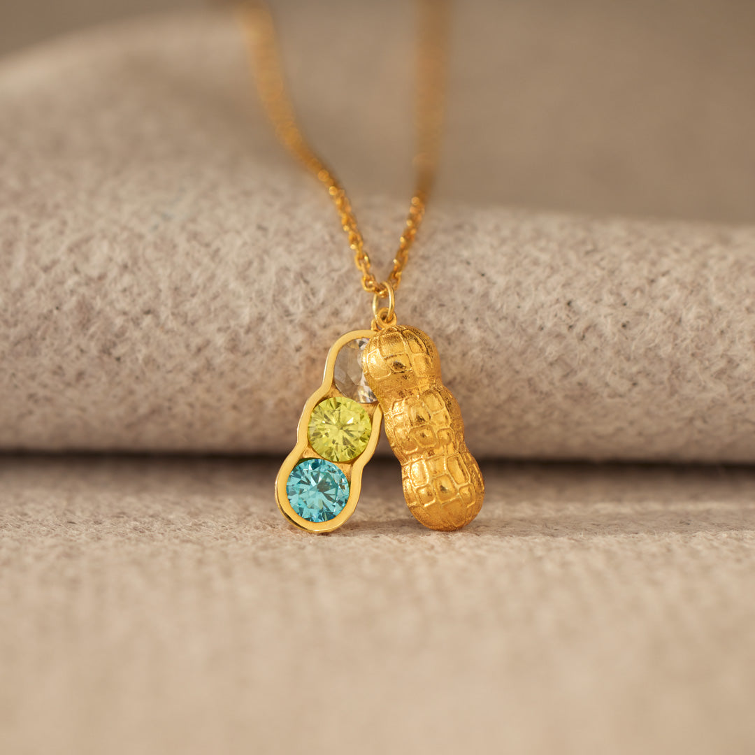 We Are Besties 2-5 Birthstone Peanut Necklace
