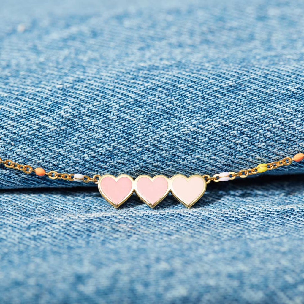 Girl Gang Triple Heart Friendship Bracelet
