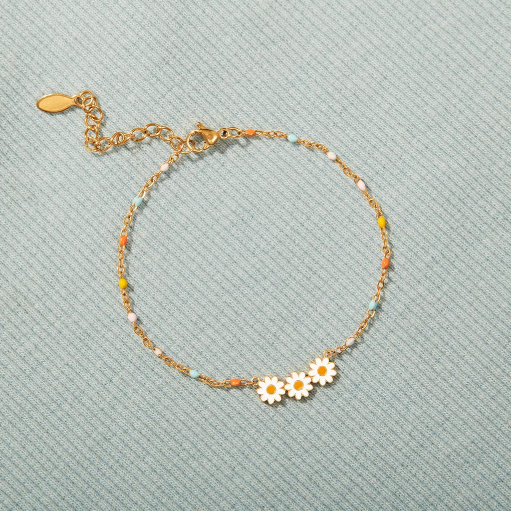 Three Generations Connected As One Triple Daisy Bracelet