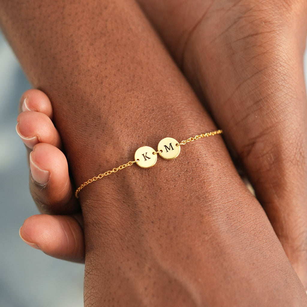 1-5 Initials Disc Bracelet