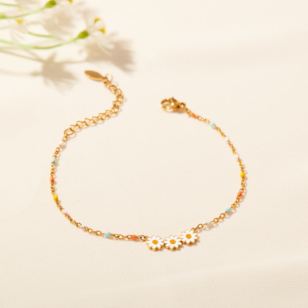 Three Generations Connected As One Triple Daisy Bracelet