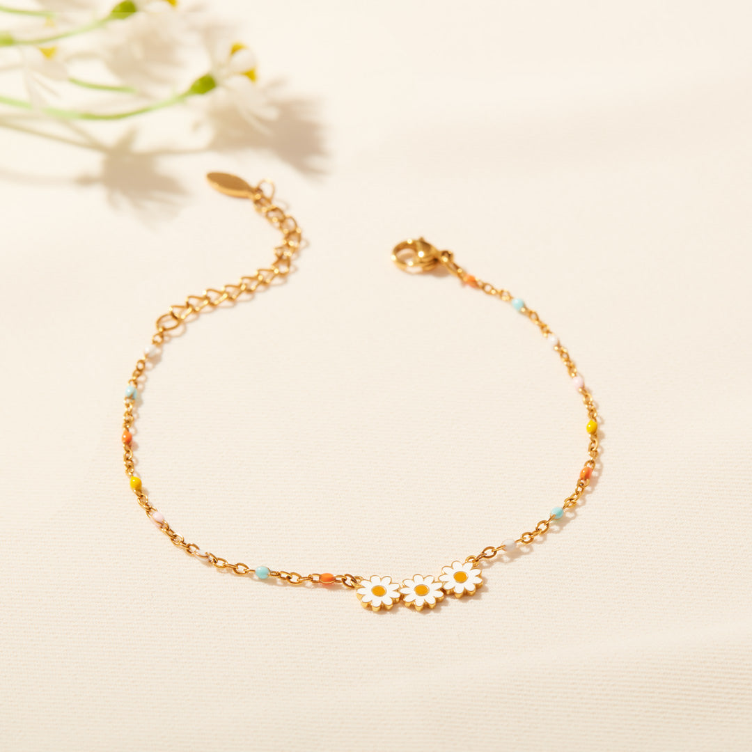 Three Generations Connected As One Triple Daisy Bracelet