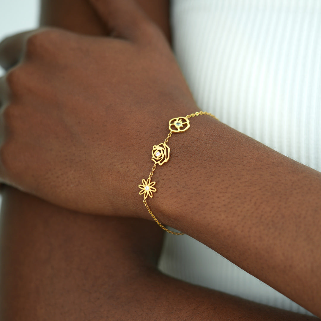 You Are The Charming Gardener 1-8 Birth Flowers Bracelet