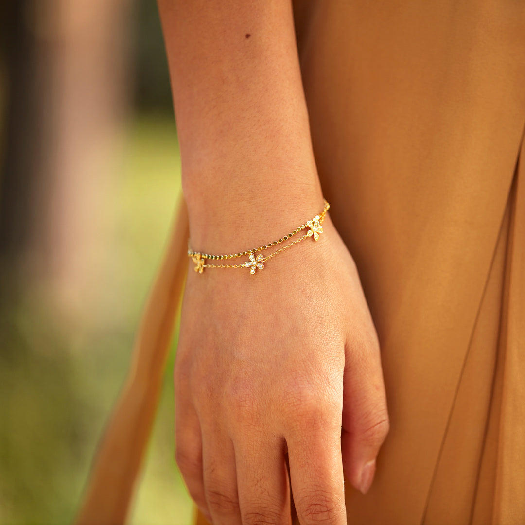 Triple Flower Bracelet Set