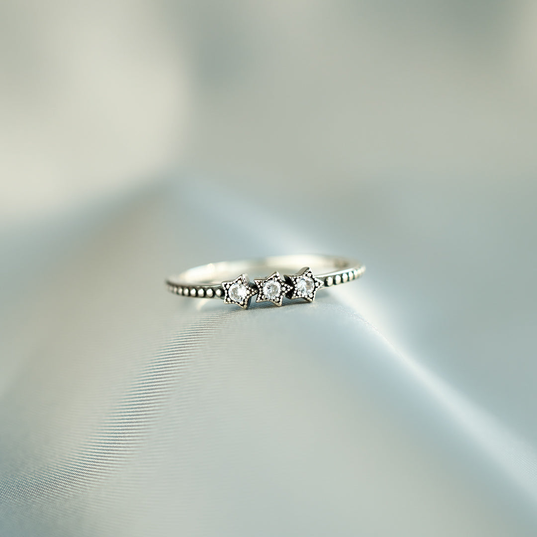 You Were Born To Shine Triple Star Ring