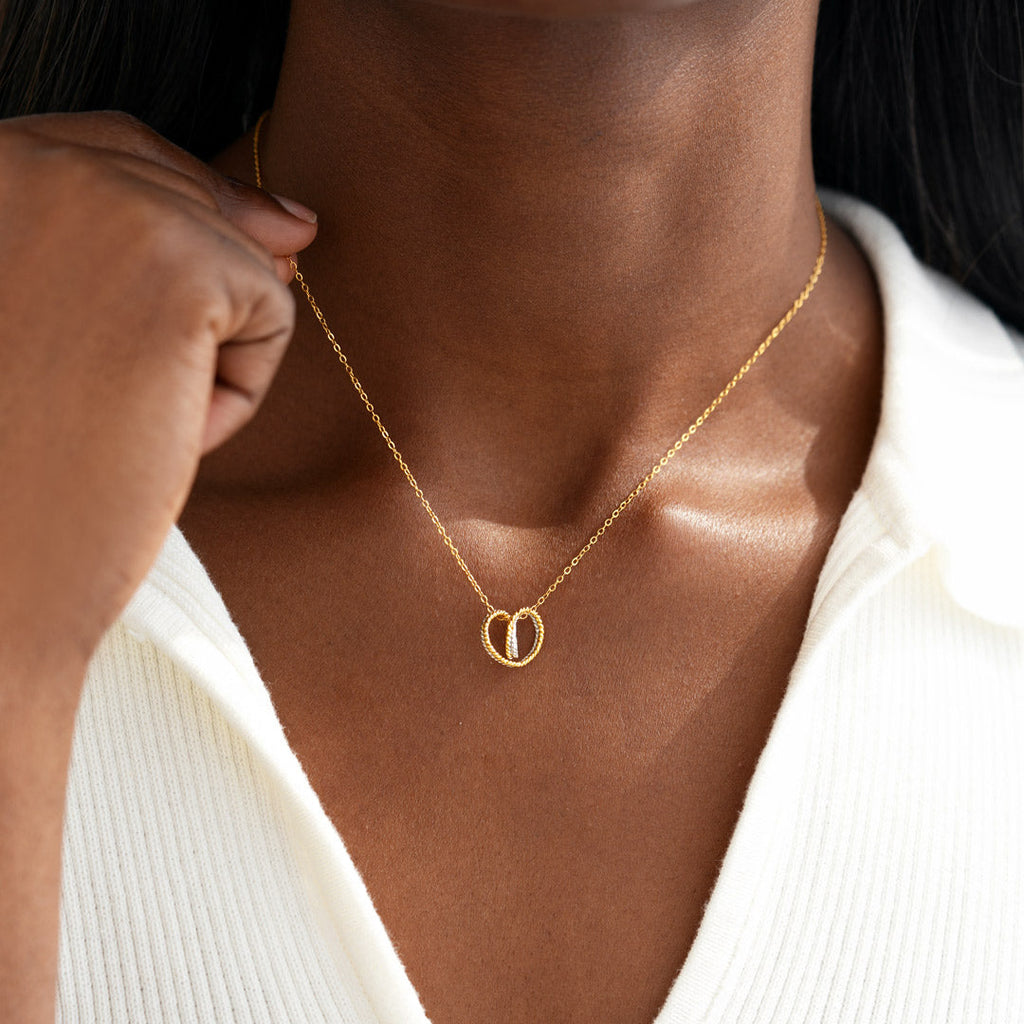 Tied By Angel's Hands Knotted Heart Necklace