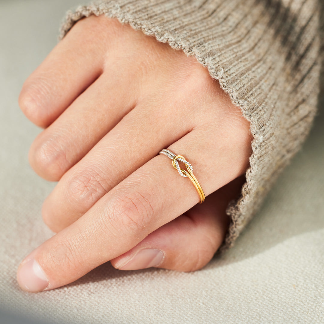 Our Bond Is A Knot Handcrafted Square Knot Ring