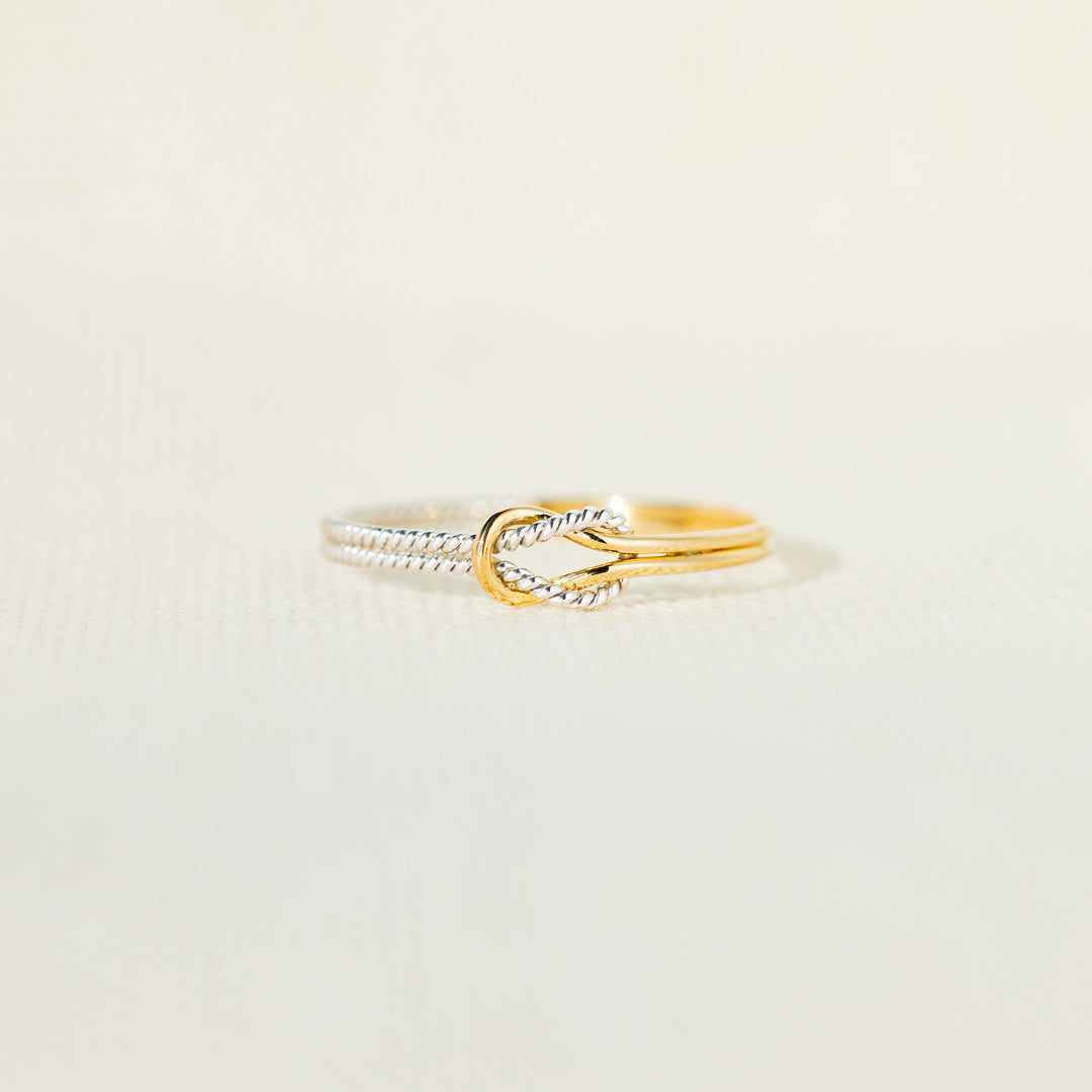 Our Bond Is A Knot Handcrafted Square Knot Ring