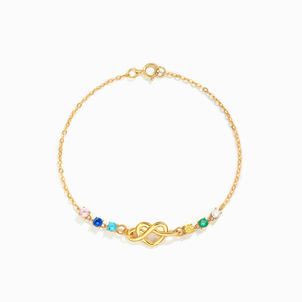 1-12 Birthstones Heart Knot Bracelet