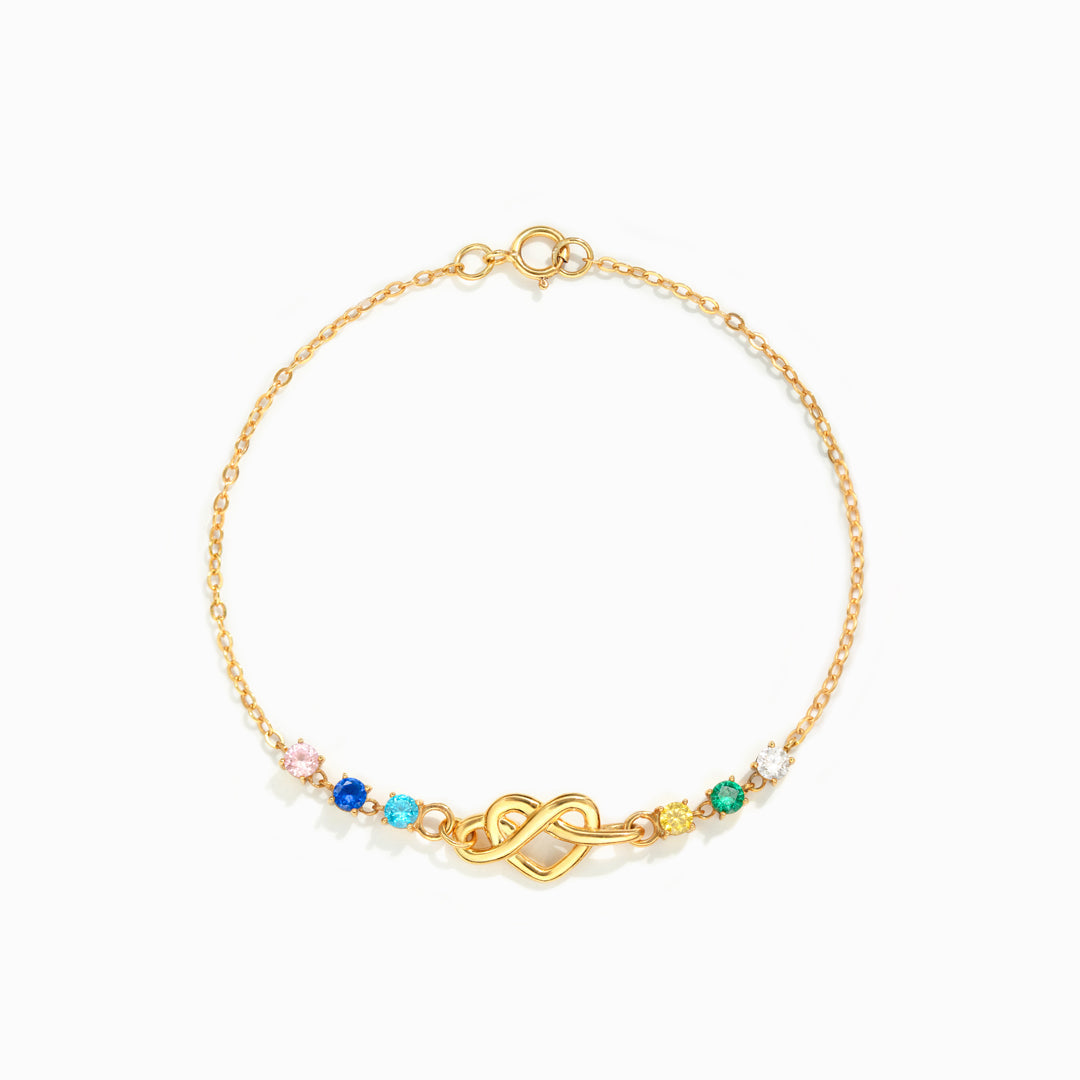 1-12 Birthstones Heart Knot Bracelet