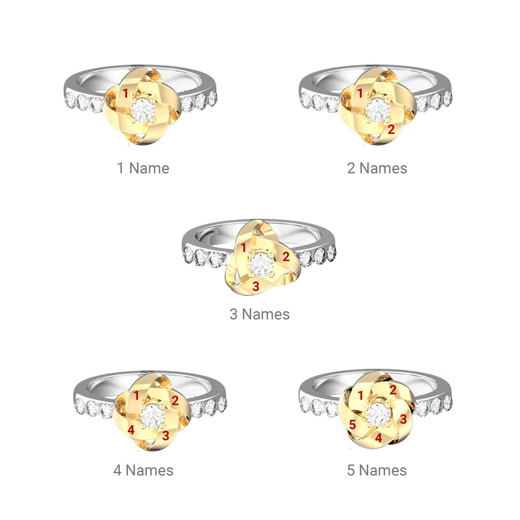 1-5 Names Knot Ring