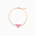 Pixie Pink Pavé Bow Bracelet Storyjewellery