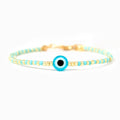 Evil Eye Beaded Metal Bracelet