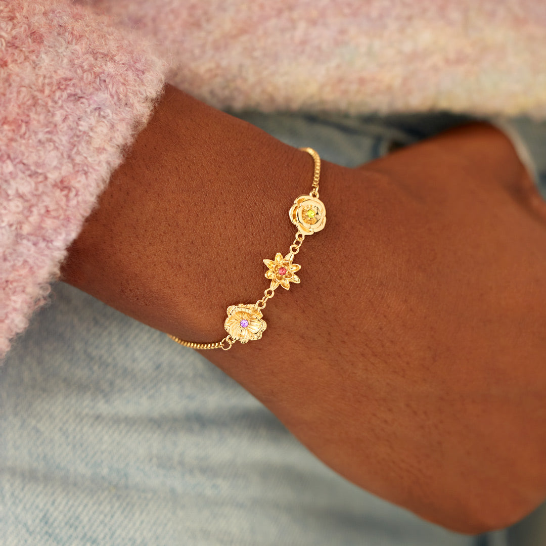Friendship Garden 1-10 Three-Dimensional Birth Flowers Bracelet
