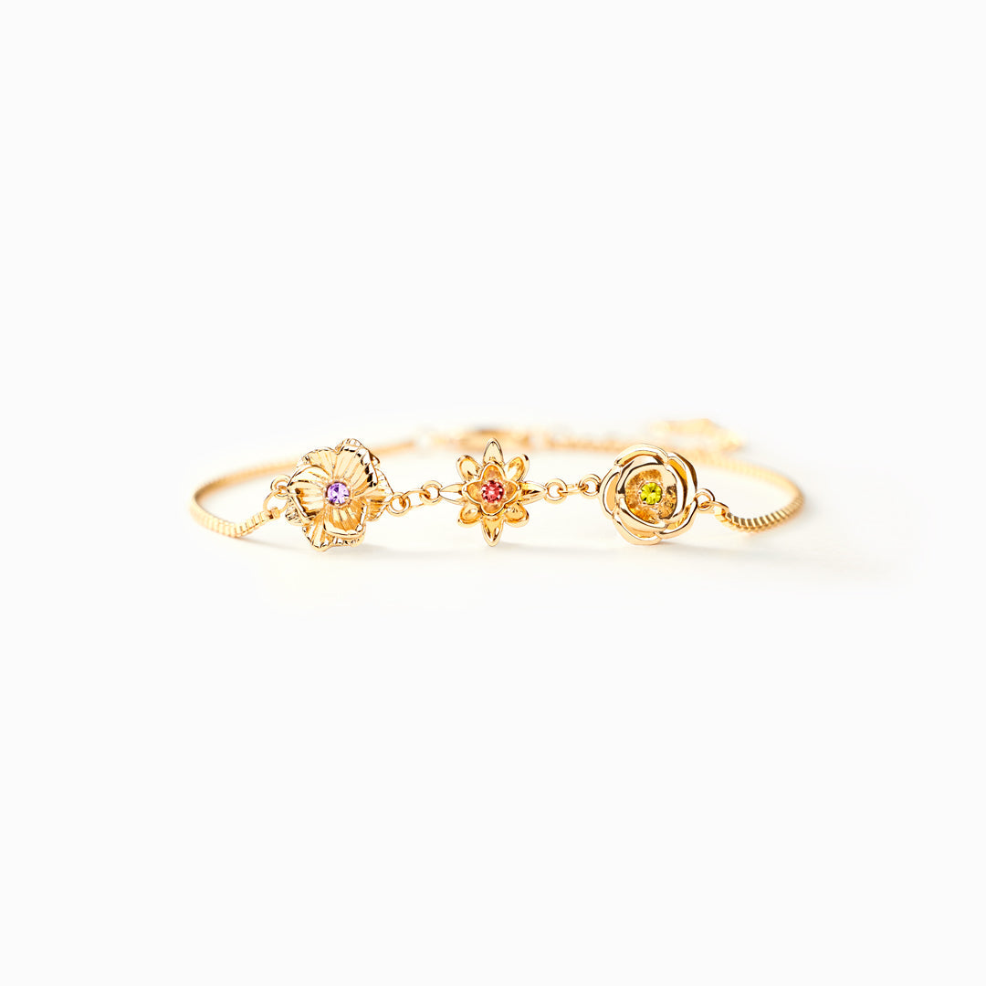 1-10 Three-Dimensional Birth Flowers Bracelet, Gift For Mom/Grandma/Wife