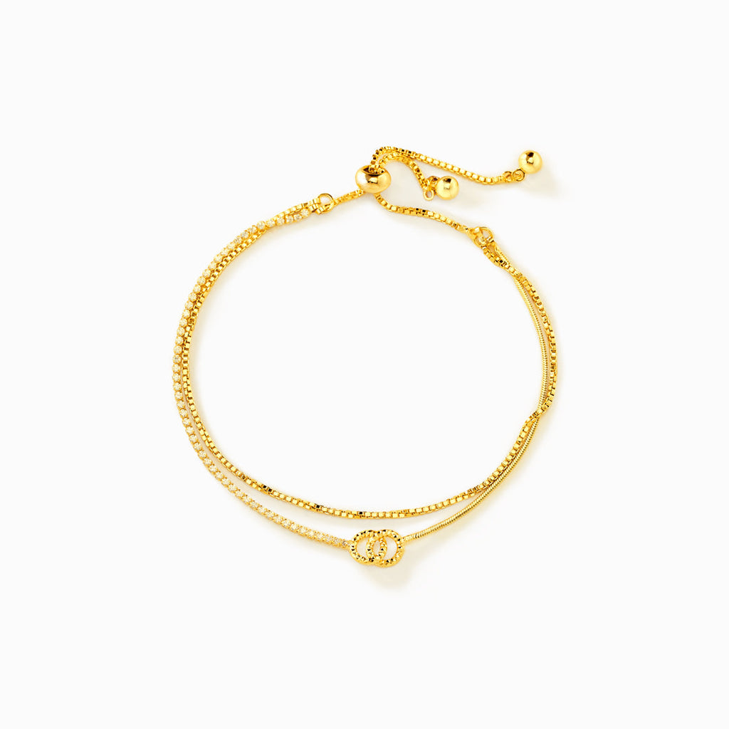 Mother & Daughter Interlock Stacked Bracelet