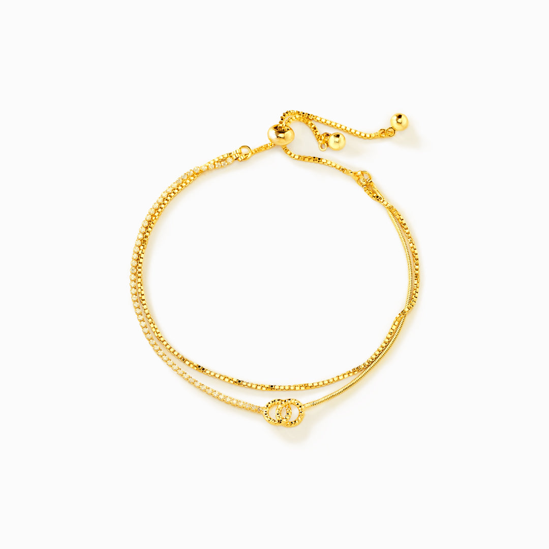 Mother & Daughter Interlock Stacked Bracelet