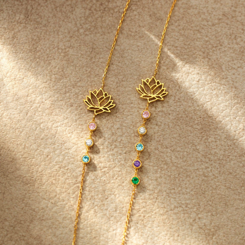1-10 Birthstones Lotus Bracelet