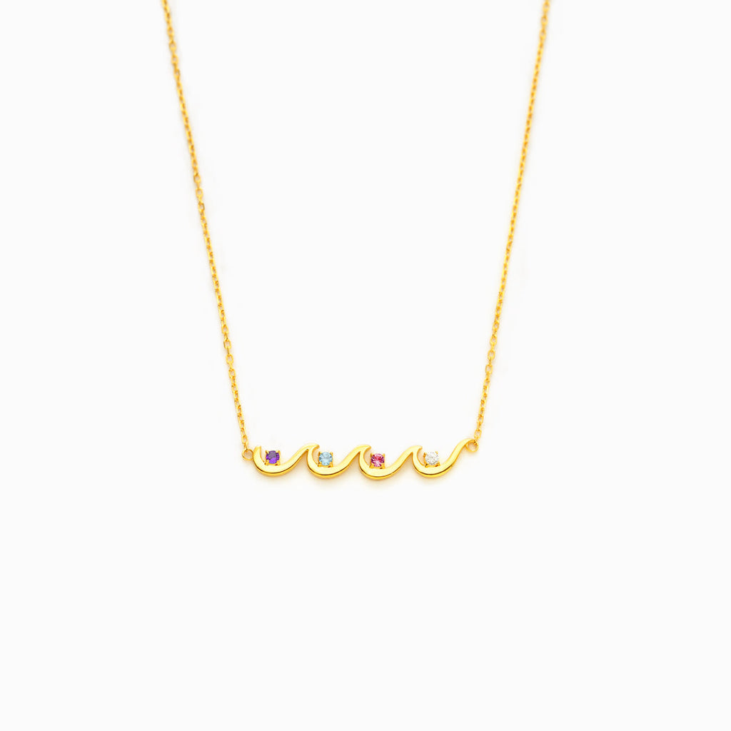 1-6 Birthstones Wave Necklace
