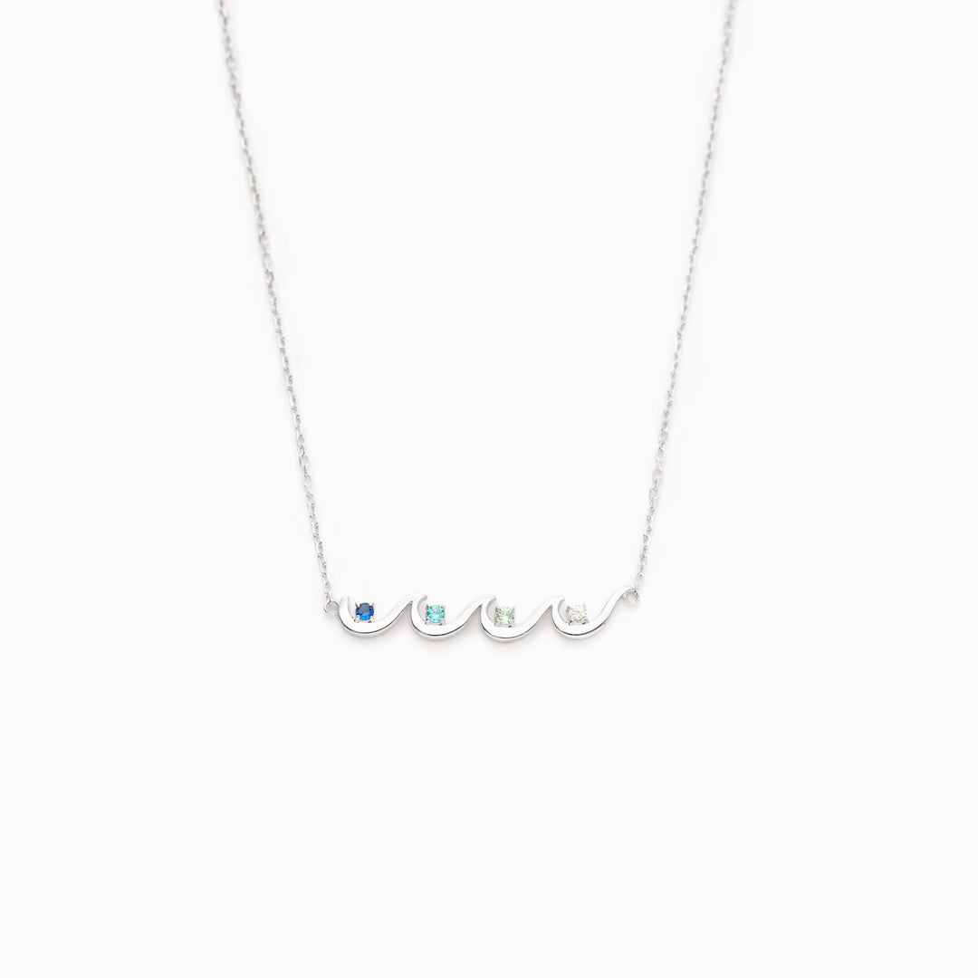 1-6 Birthstones Wave Necklace
