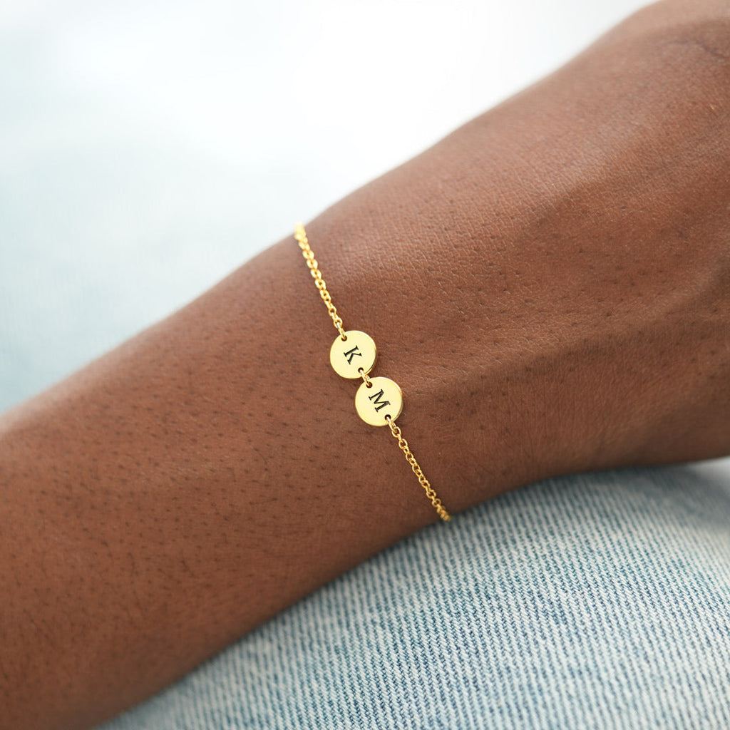 1-5 Initials Disc Bracelet