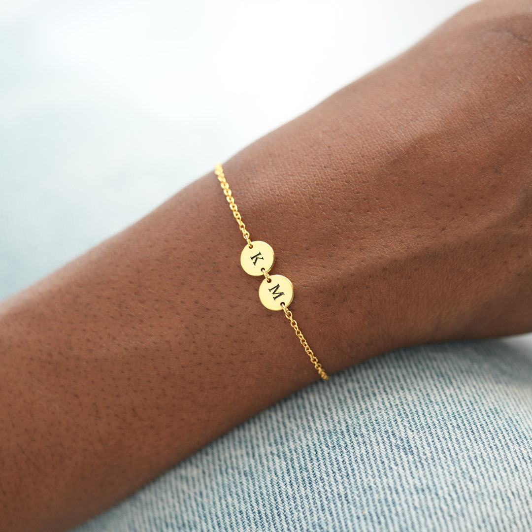1-5 Initials Disc Bracelet
