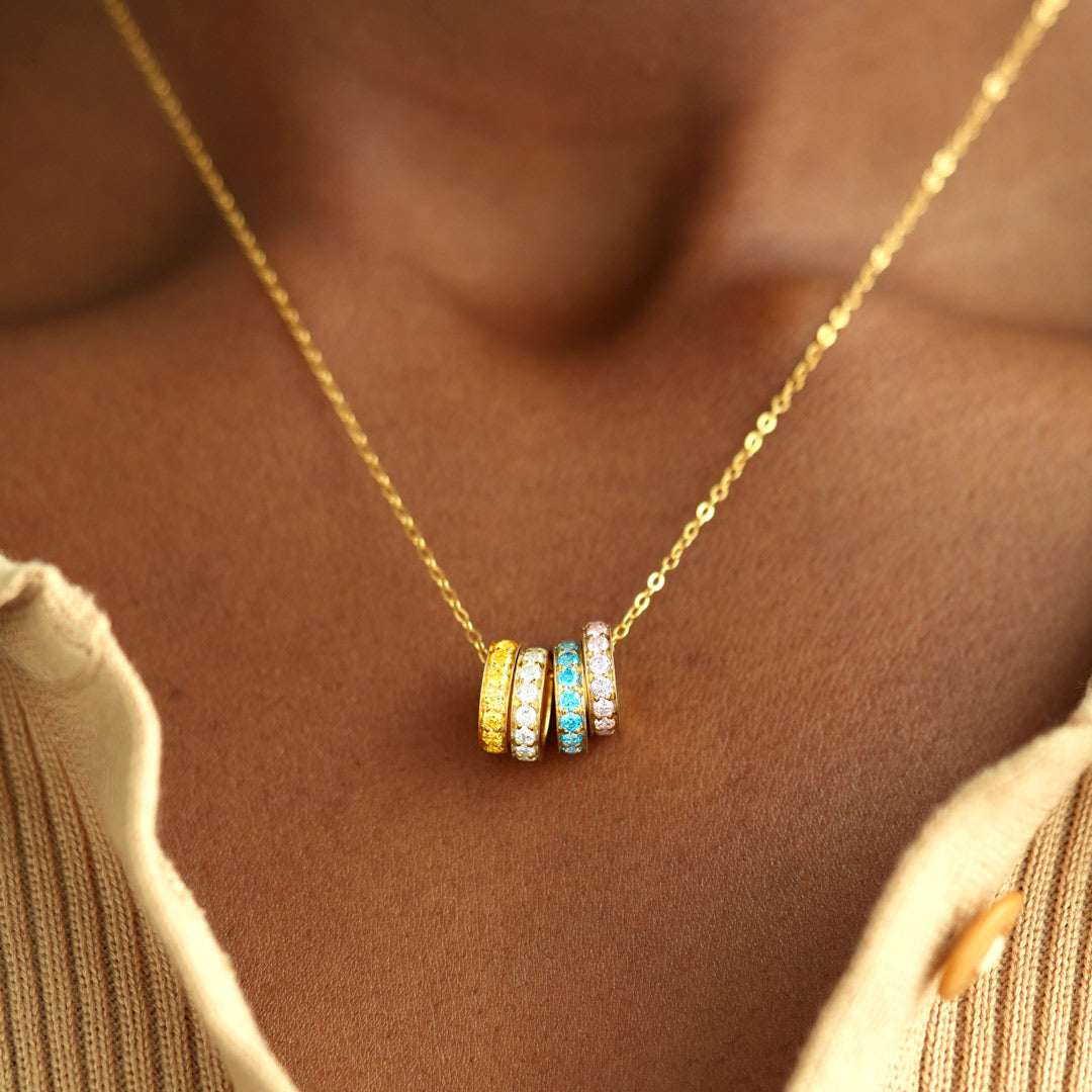 1-8 Birthstones Circle Necklace
