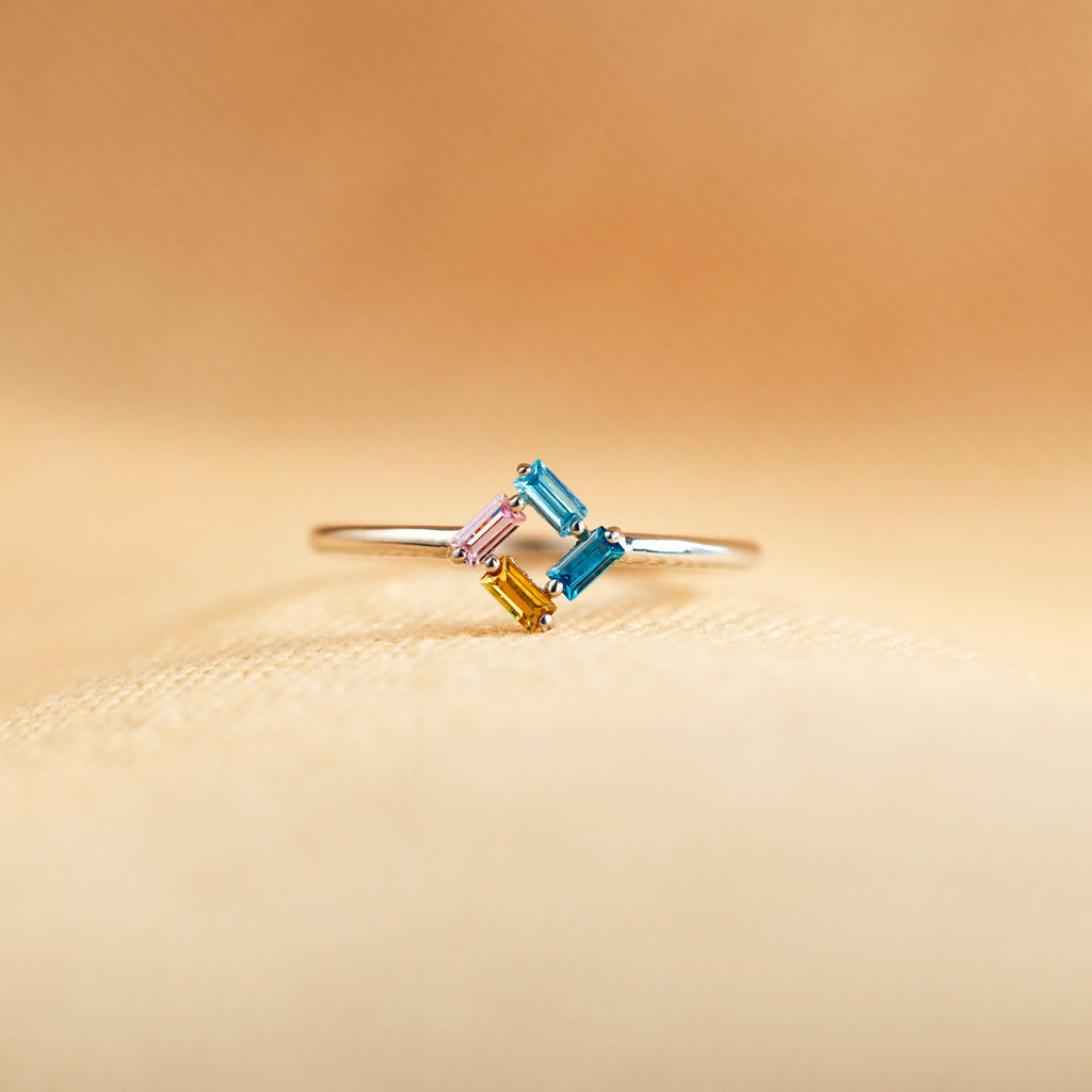 3-6 Baguette Birthstones Ring