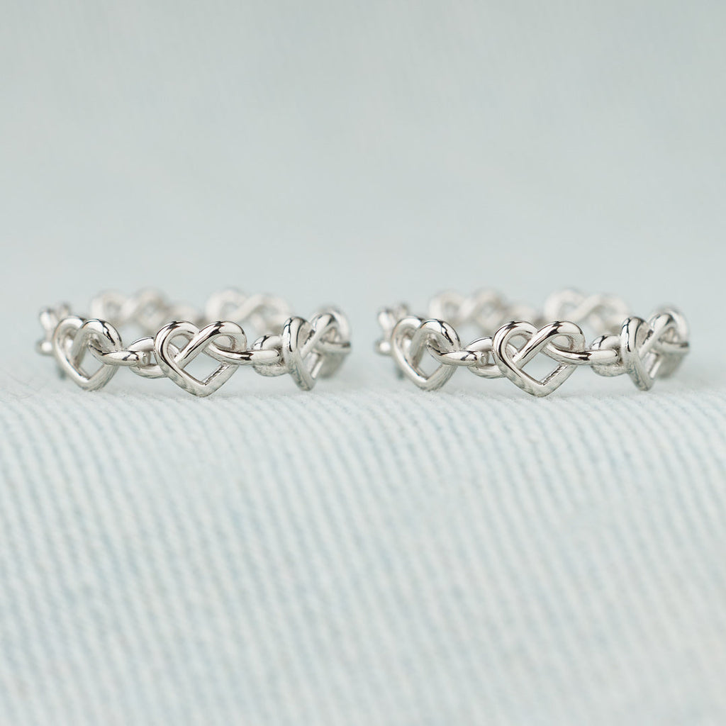 Mother & Daughter Always Connected Infinity Heart Knot Ring