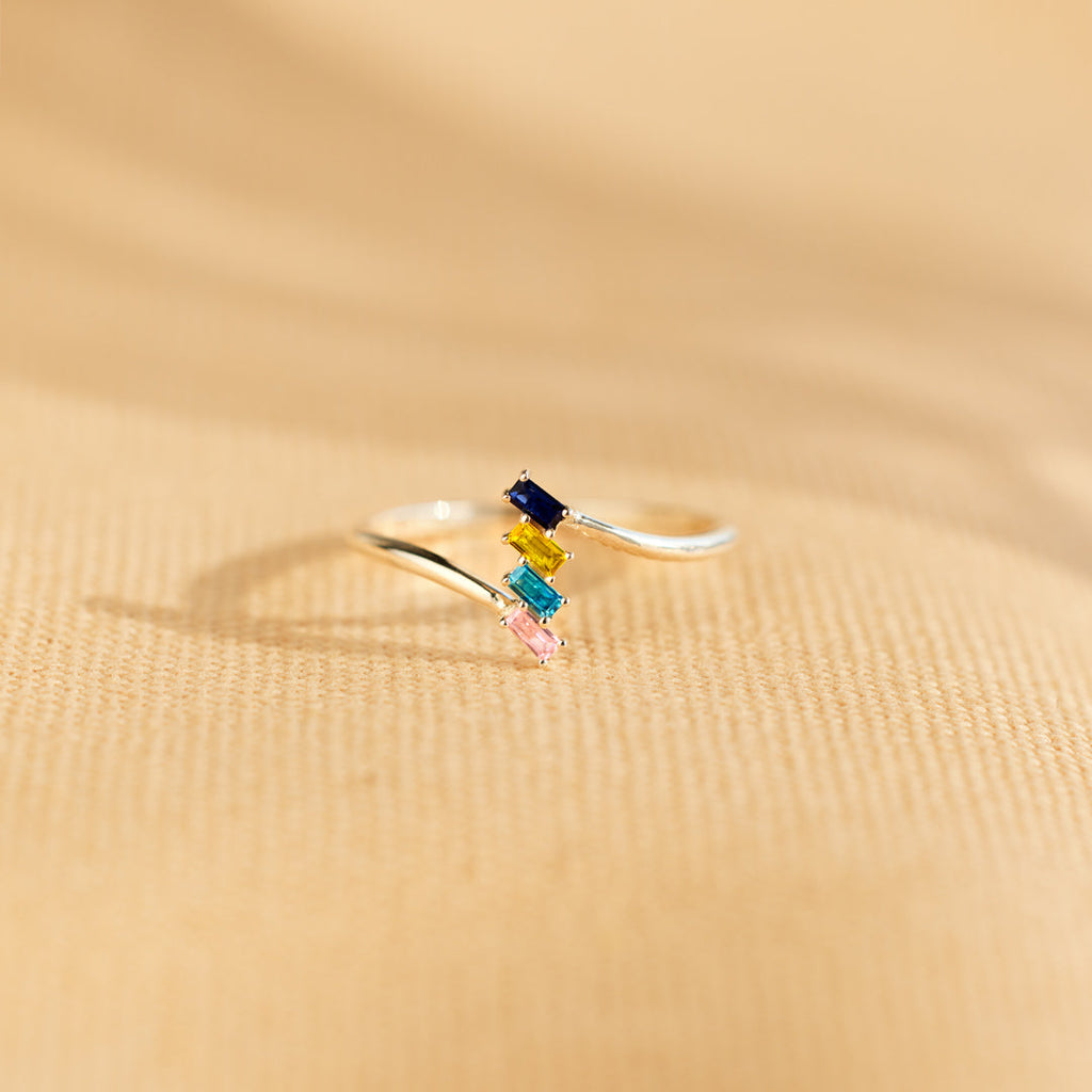 1-5 Birthstones Baguette Cut Ring