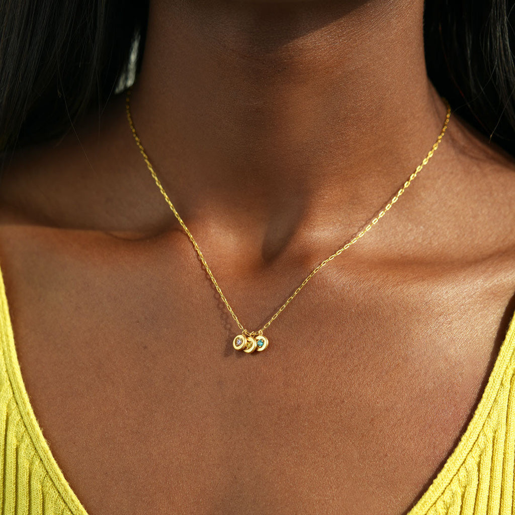 1-6 Birthstones Heart Charm Necklace