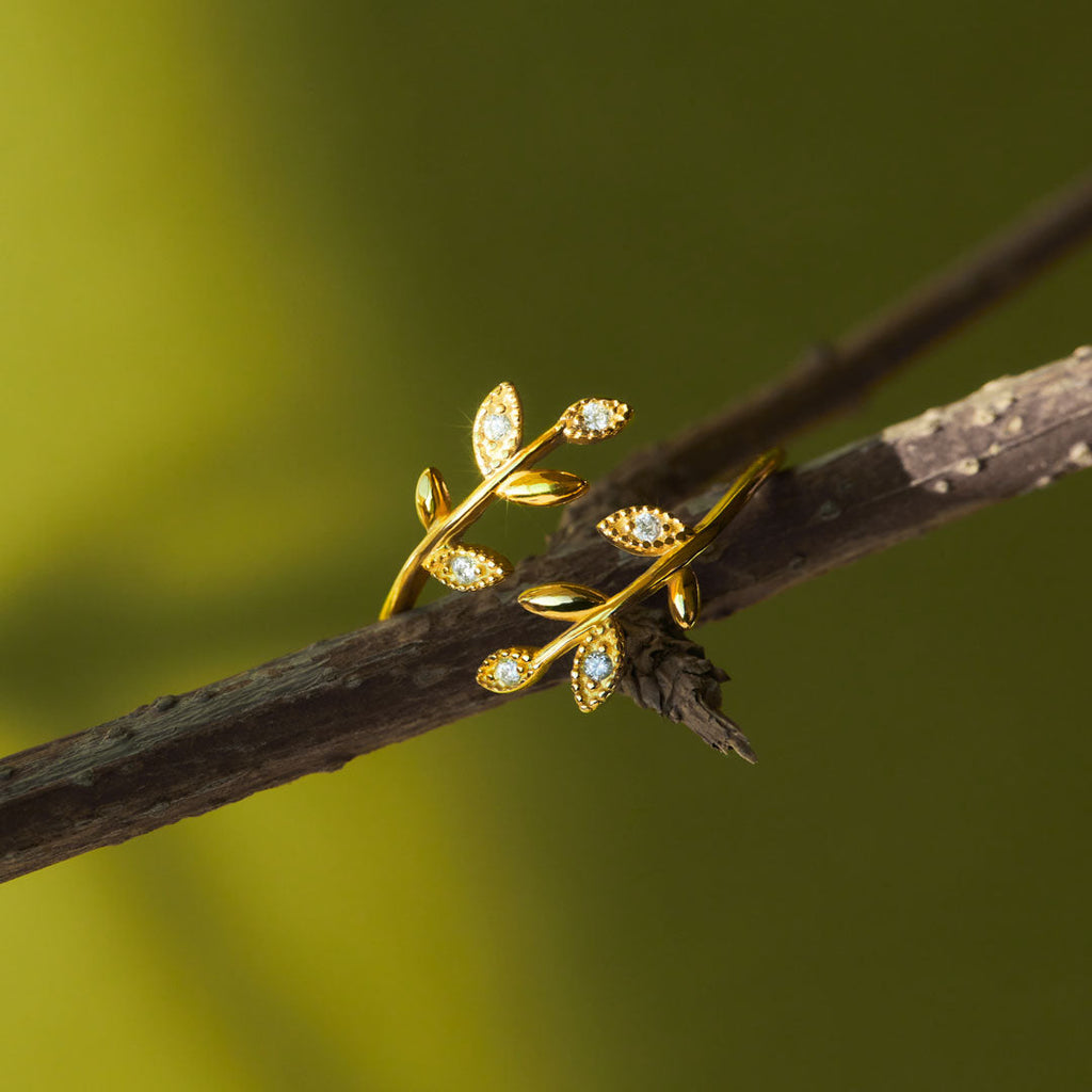 Grow Through What You Go Through Leaf Ring