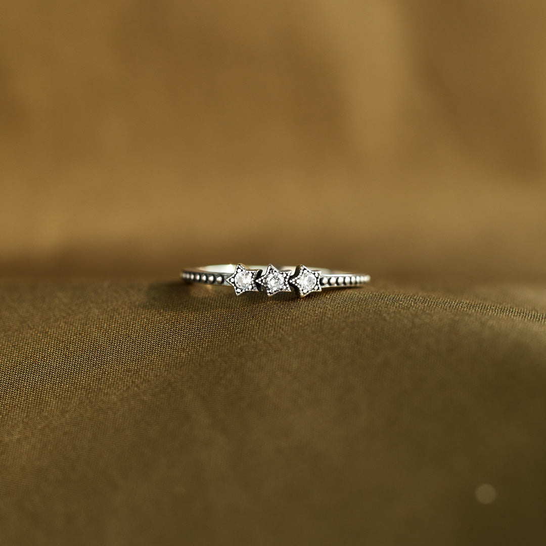You Were Born To Shine Triple Star Ring