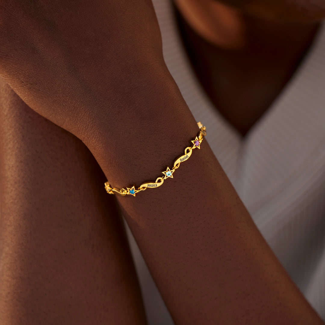 Infinity & Star 1-6 Birthstone Bracelet