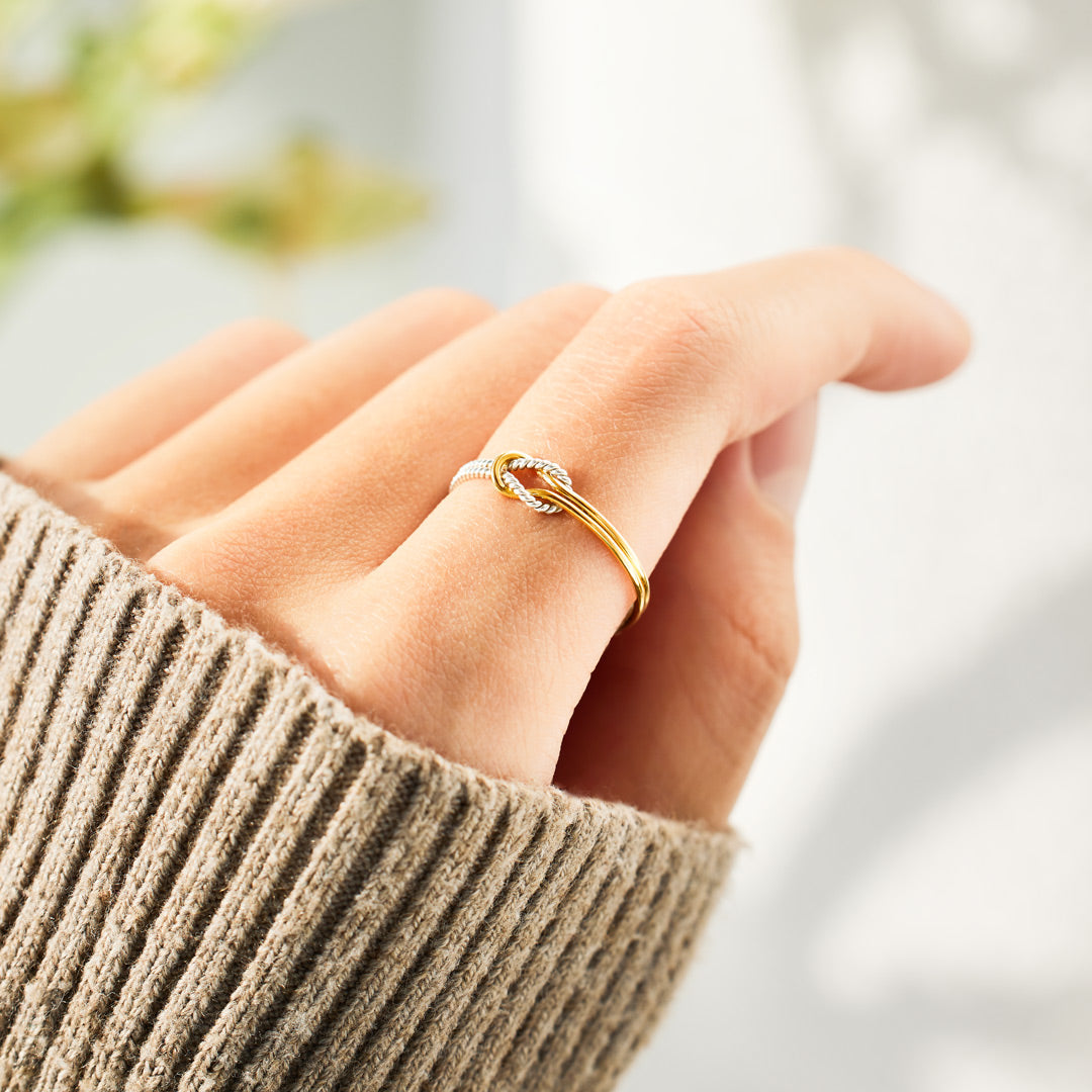 Our Bond Is A Knot Handcrafted Square Knot Ring