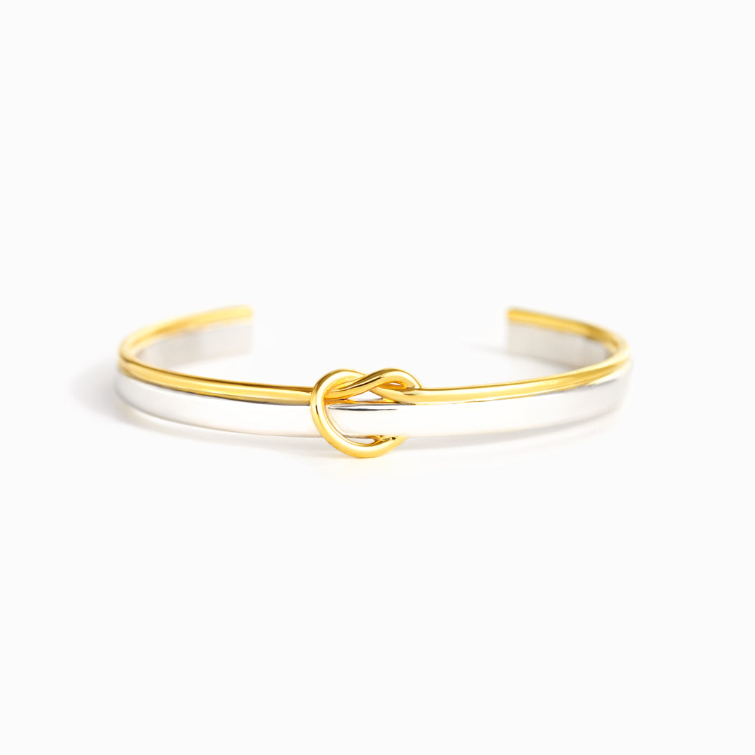 Tied By Angel's Hands Heart Knot Bangle