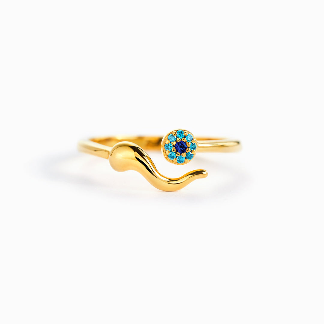 Storyjewellery Evil Eye Ring, Italian Horn Ring
