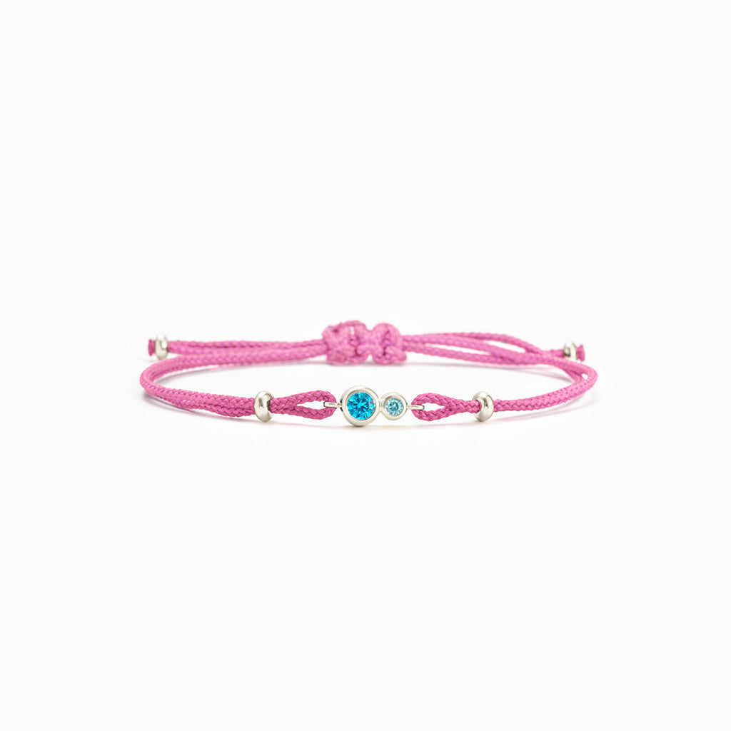 Grandma&Granddaughter Special Link Two Birthstones Bezel Set Bracelet