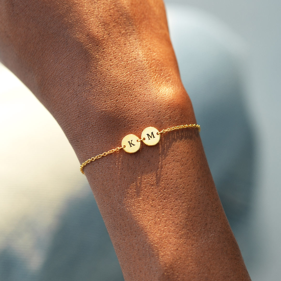 1-5 Initials Disc Bracelet
