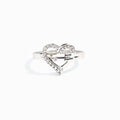 We're A Team Two Names&Birthstones Heart Ring