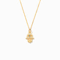 Hamsa Evil Eye Gold Necklace