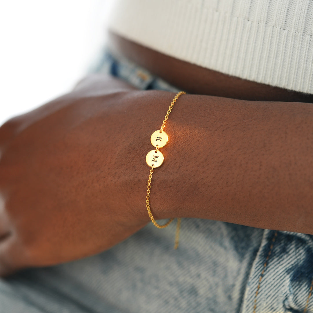 1-5 Initials Disc Bracelet
