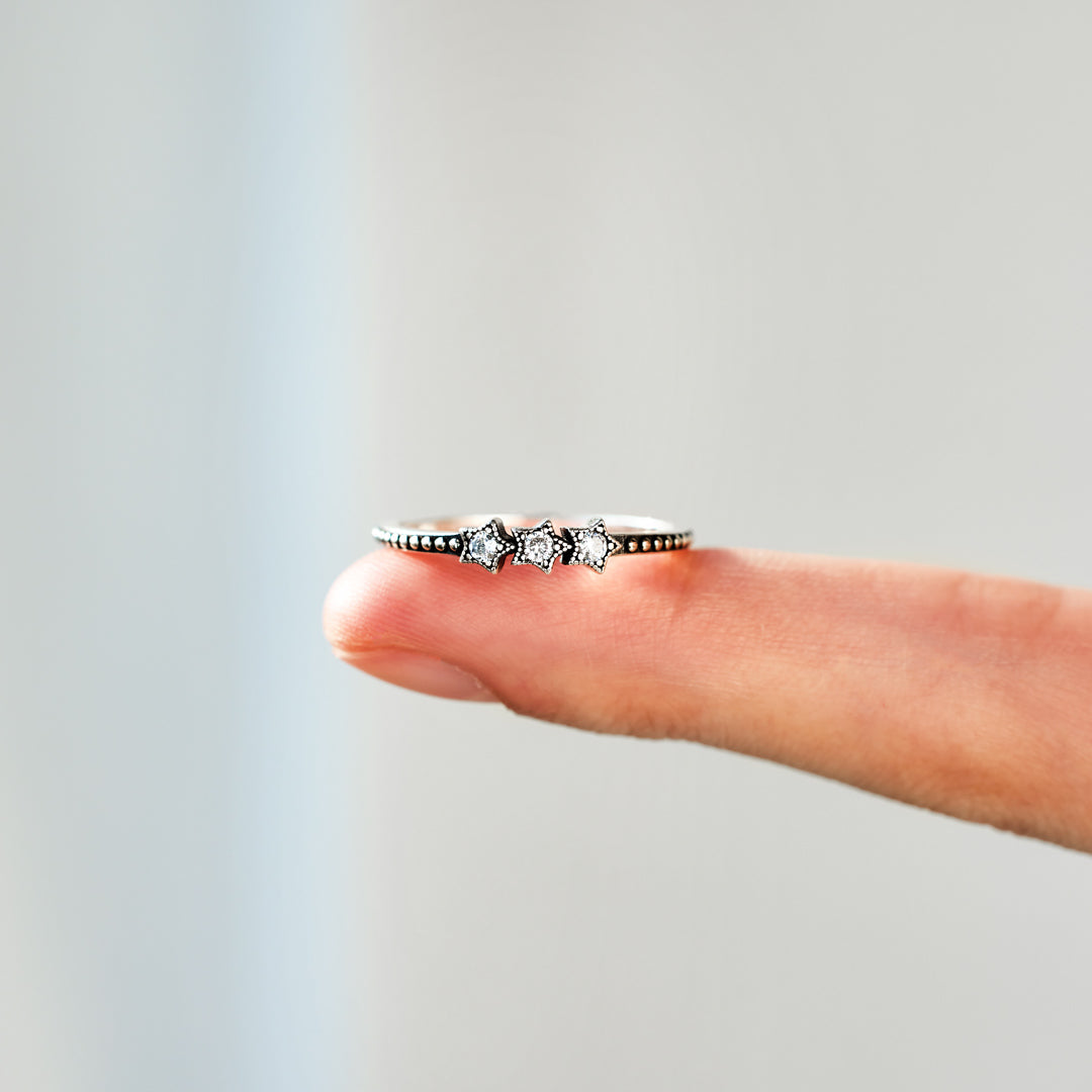 You Were Born To Shine Triple Star Ring