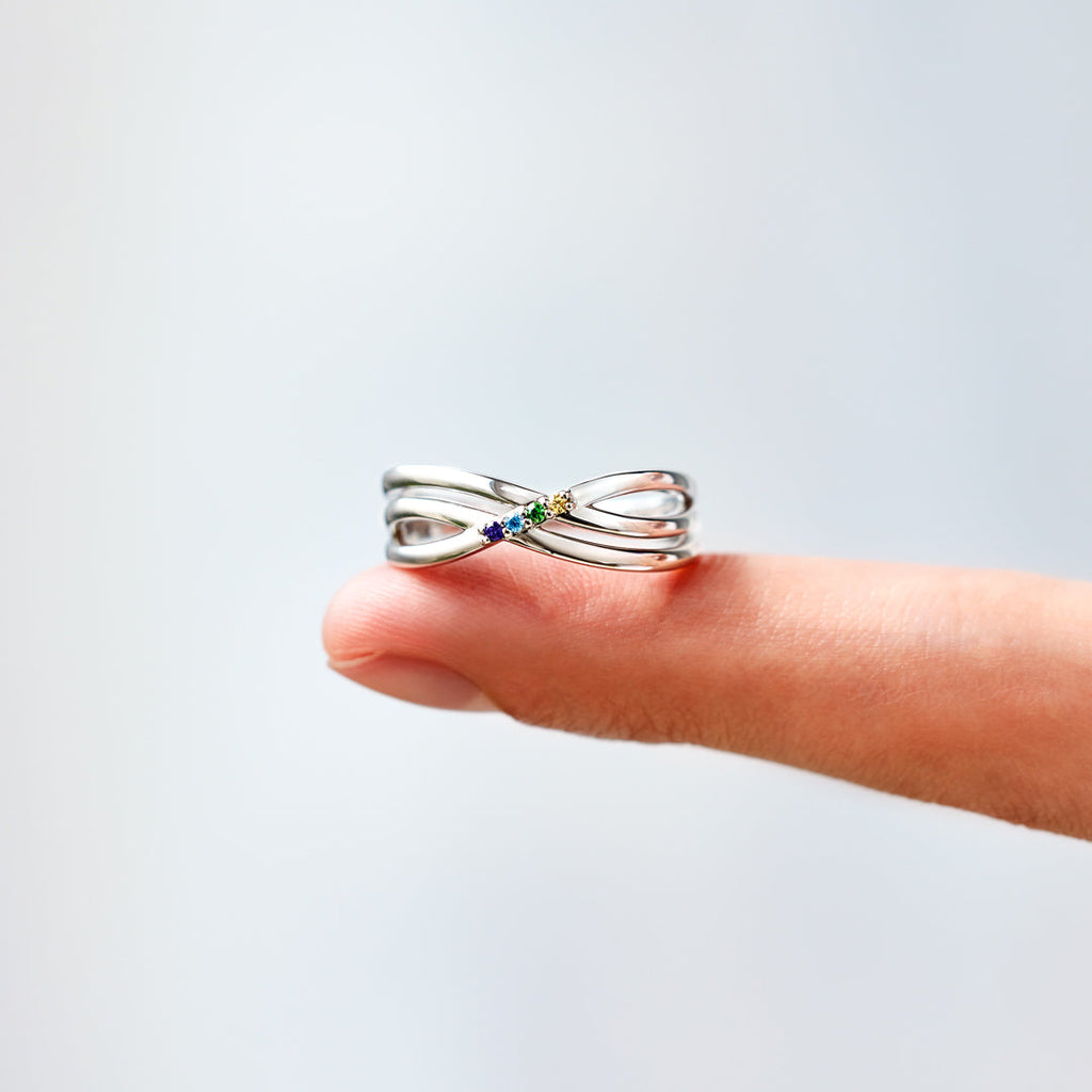 1-6 Birthstones Infinity Ring