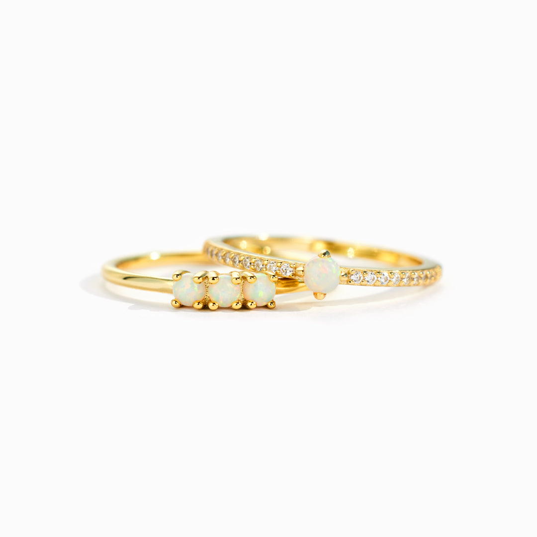 Love Yourself Multiple Opal Stones Ring Set