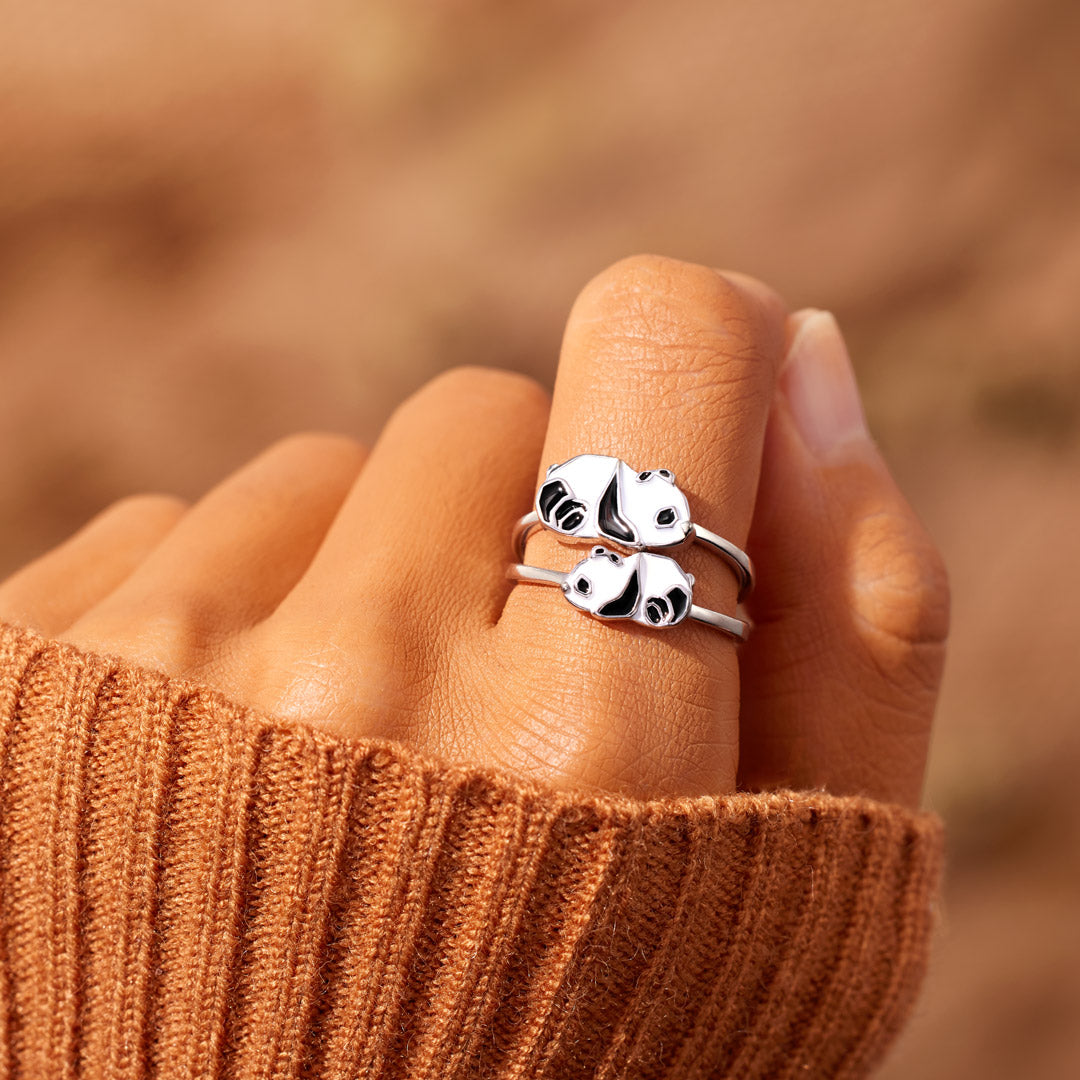 Mother&Daughter Together Forever Panda Ring Set