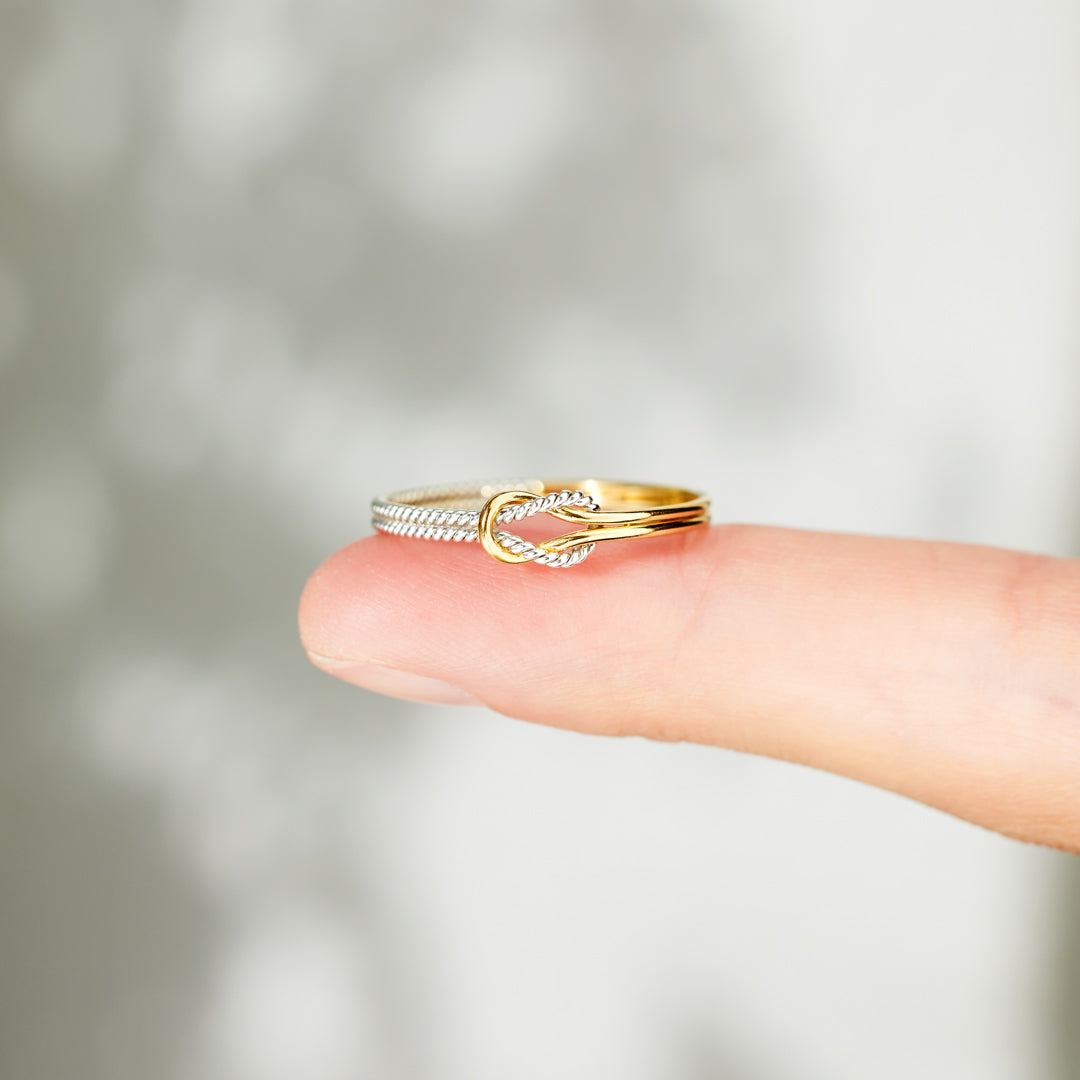 Our Bond Is A Knot Handcrafted Square Knot Ring