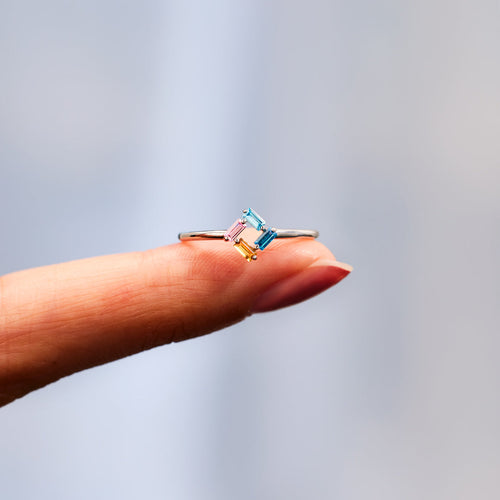 3-6 Baguette Birthstones Ring