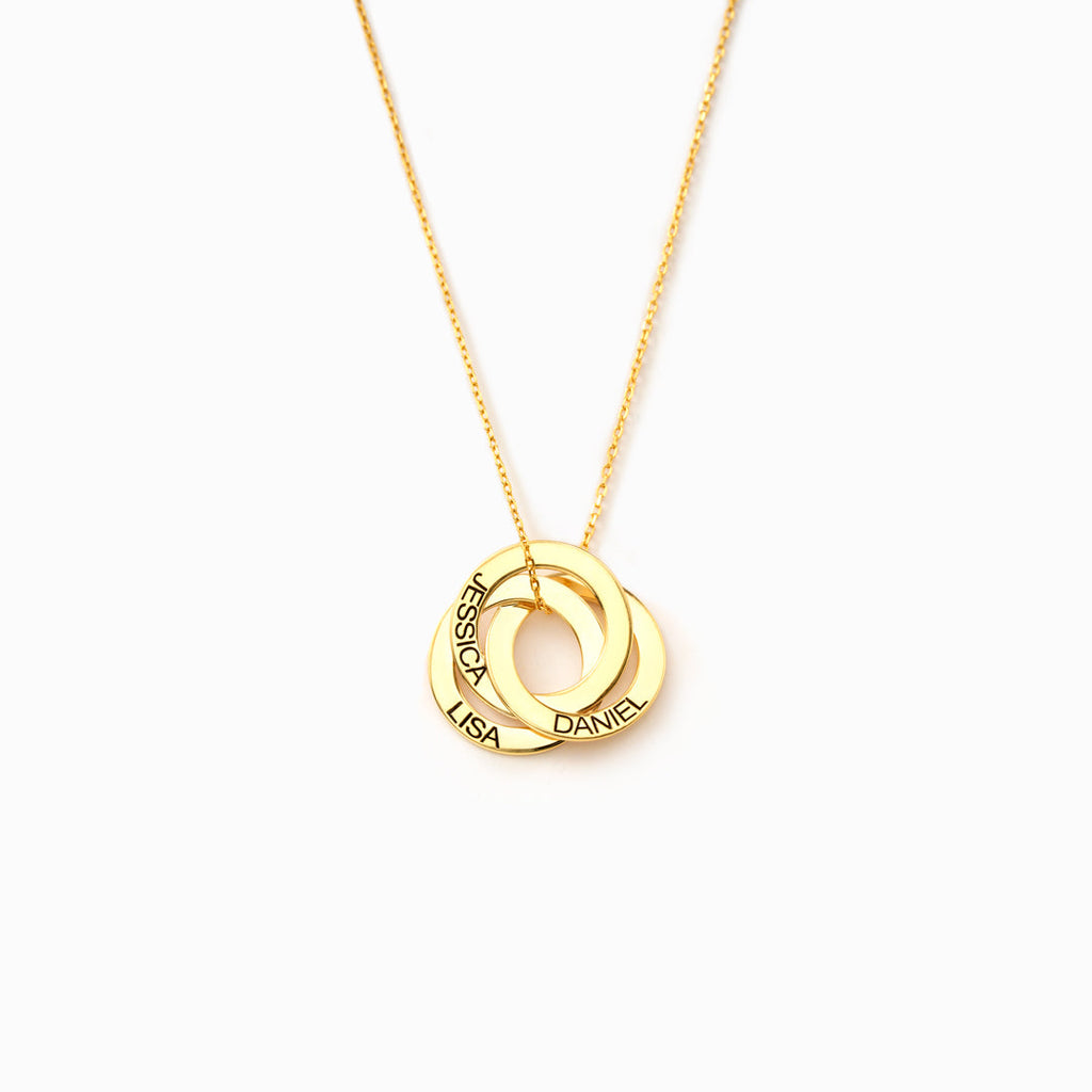 Custom Russian Ring Name Necklace, Personalized Gift for Mom/Wife
