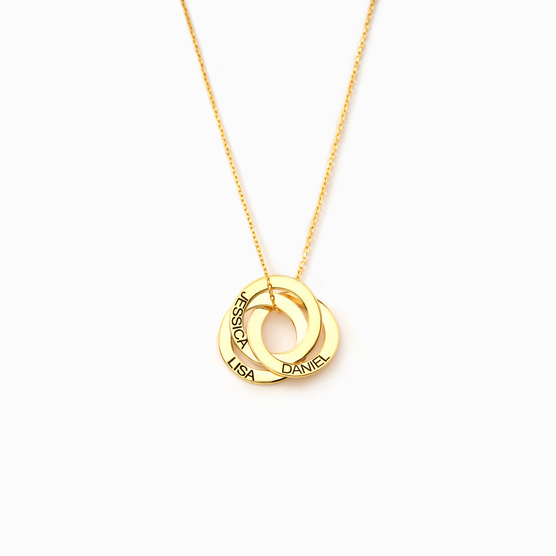 Custom Russian Ring Name Necklace, Personalized Gift for Mom/Wife
